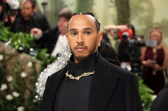 Lewis Hamilton explains the inspiration behind his Met Gala outfit – “The thorns are to show the pain through that slavery trade time.” He said